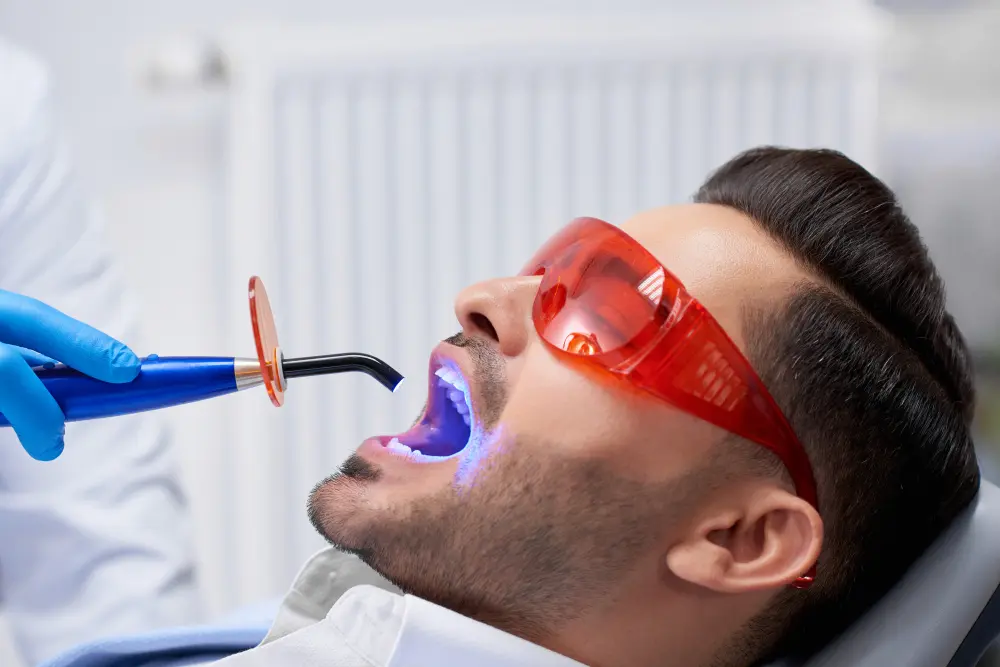 A man during his Hollywood Smile treatment in Turkey